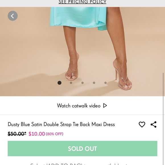 Dusty Blue Satin Double Strap Tie Back Maxi Dress Size 10 NWT - Picture 6 of 7